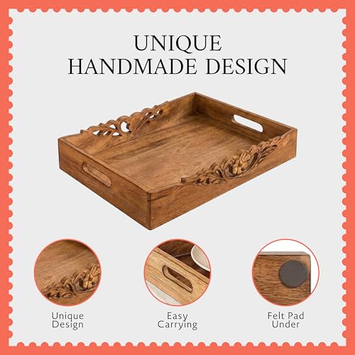 Orchid Mango Wood Serving Tray
