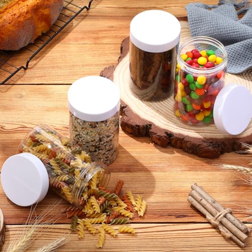 4 Pcs Plastic Jars Wide Mouth with Lids