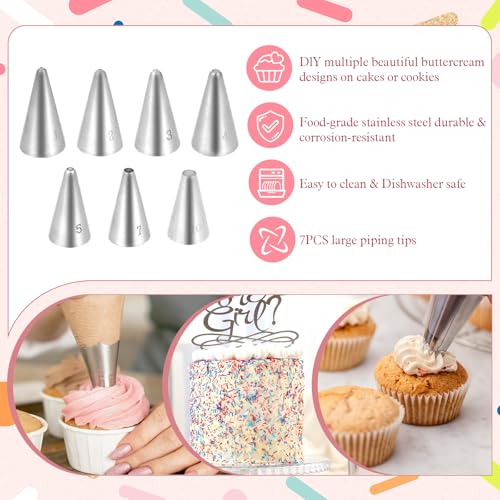 7 Pcs Small Round Piping Tips Set