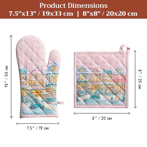 100% Cotton Oven Mitt & Pot Holder Set (2 Count)