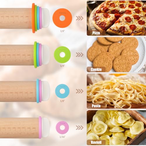 Adjustable Rolling Pin with Thickness Rings