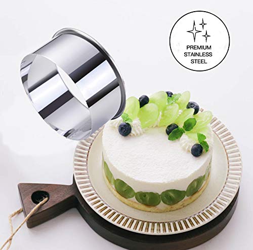7 Pieces Stainless Steel Cookie Cutter Set Biscuit Plain Edge Round Cutters Sizes Shape Molds Ranging from 2