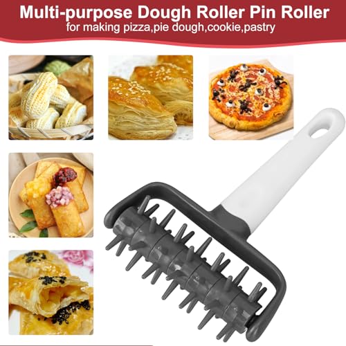 Pizza Dough Docker Roller Plastic Pizza Pin Puncher Dough Hole Maker Docking Tool Pizza Making Accessories for Cookie Pie Pastry Bread