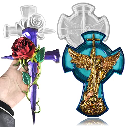 2PCS Large Cross Resin Molds