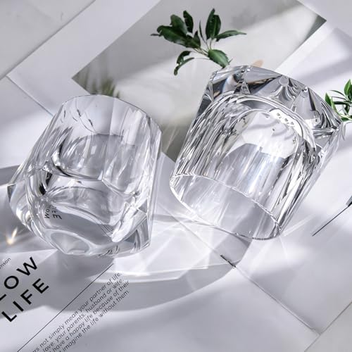 Crystal Whiskey Glasses Set of 2 Old Fashioned Glasses Stemless (2 Count)