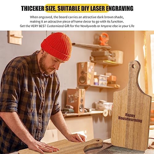 6 Pcs Thicken Cutting Board Bulk Wood Board for Chopping Serving Charcuterie Material for Laser Engraving Mother' Day Wedding Housewarming Gift (6 Count)