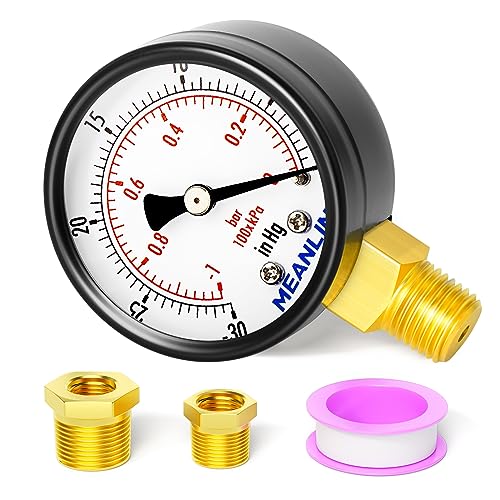 30inHG~0Psi Dry Vacuum Pressure Gauge