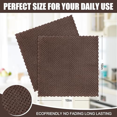 12 Pack Coral Velvet Kitchen Dish Cloths (12 Count)