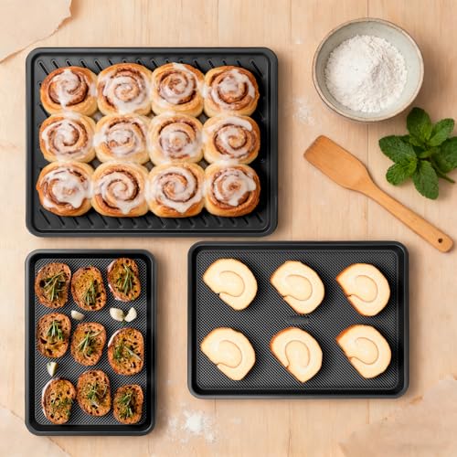 Nonstick Baking Sheet Set with Cooling Rack