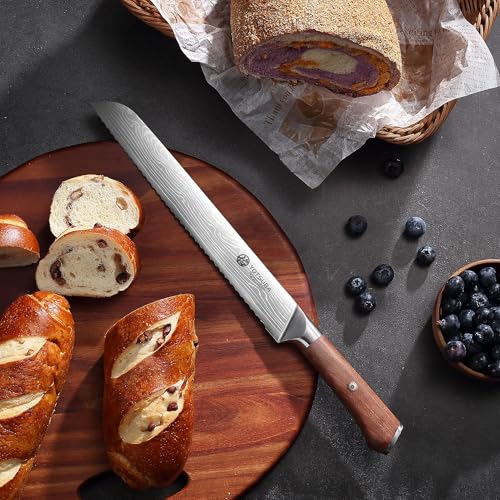 10 Inch Japanese Style Premium Natural Rosewood Bread Knife