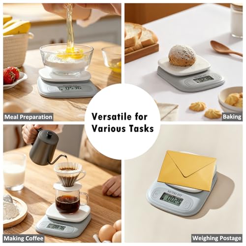 Small Food Scale Digital Kitchen Scales Weight Grams Ounces White
