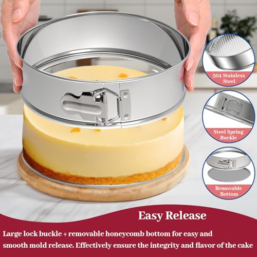 9 Inch Springform Pan 304 Stainless Steel Nonstick Springform Cake Pan with Removable Bottom