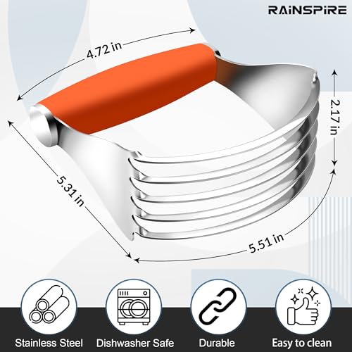 Large Pastry Cutter For Baking Durable Pastry Blender Dough Cutter Orange