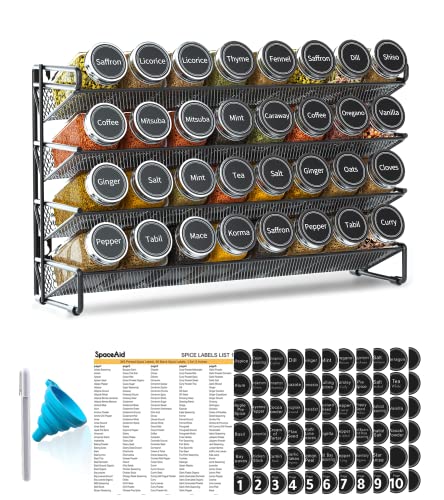 Spice Rack Organizer with 32 Spice Jars (32 Count)