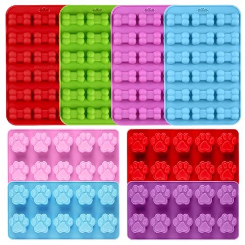 8PCS Silicone Molds Puppy Dog Paw and Bone Shape
