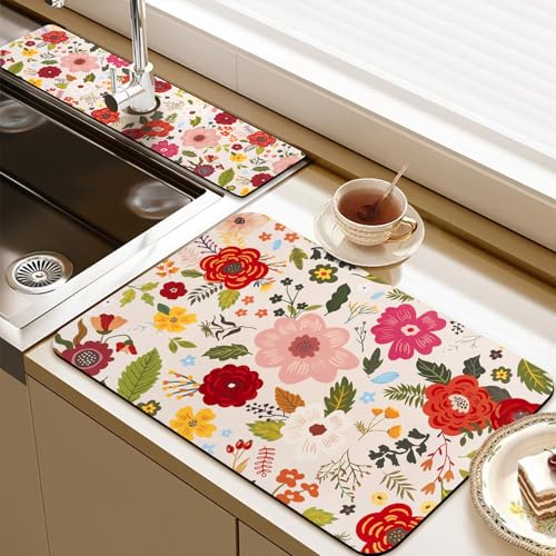 19.5" x 12" Dish Drying Mat & 24" x 5.5" Sink Splash Guard