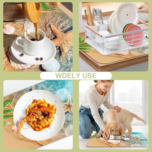 Dish Drying Mat for Kitchen Counter Absorbent Dish Coffee Mat 16"X24"