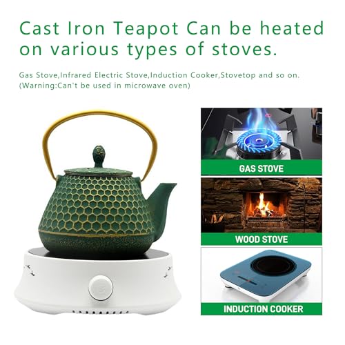 Cast Iron Teapot and Tea Cups Set