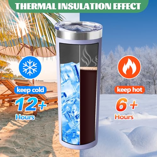 20 oz Skinny Tumbler with Lid and Straw (4 Count)