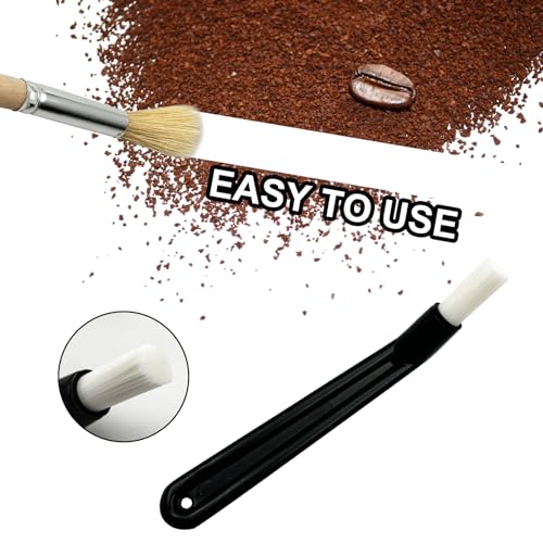 Coffee Brush Set with Wooden and Nylon Brushes for Coffee Machine Cleaning