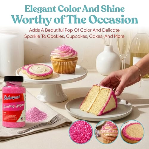 Pink Sanding Sugar for Baking & Cookie Decorating (5 Ounce)