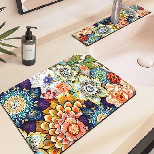 24.5" x 15.5" Dish Drying Mat & 24" x 5.5" Sink Splash Guard