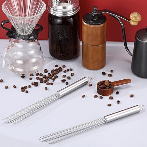 4 Pcs Barista Whisk Tool 11.5 Inch Long Handle 10 Needles Stirrer (4 Count)
