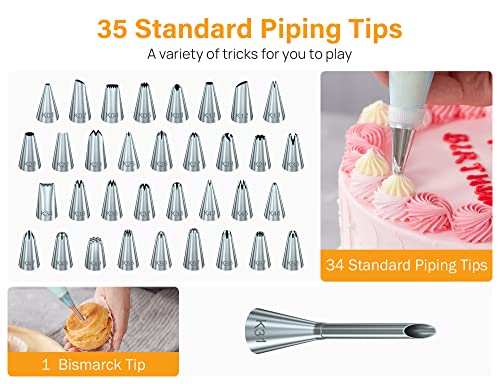 54 Piping Bags and Tips Set Frosting Piping Kit for Beginners & Pros