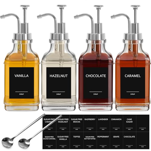 16.9 fl oz 500ml Coffee Syrup Dispenser Set