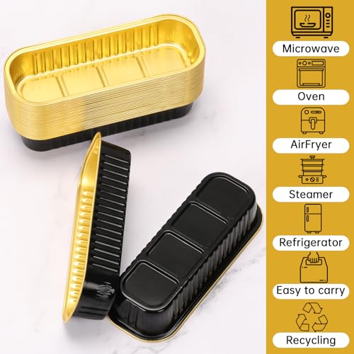 100 Pack 6.8 oz Rectangular Mini Loaf Pans with Lids and Spoons (30 Count)