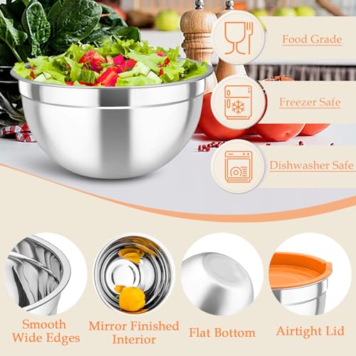 Mixing Bowls Stainless Steel Nesting Salad Bowls Set (6 Count)