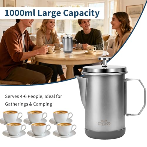 32oz Camping French Press Foldable Handle Stainless Steel