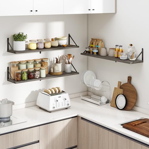 Floating Book Shelves for Wall (3 Count)