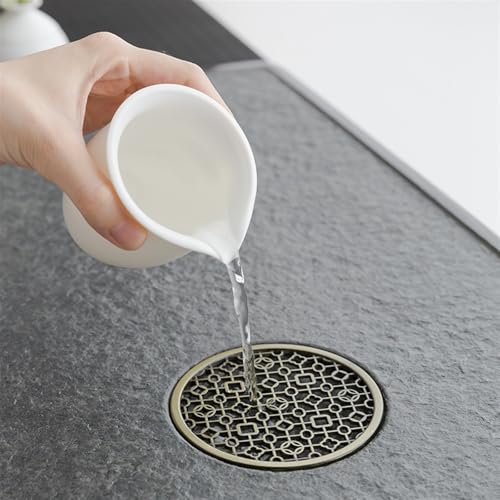 Tea Set Natural Ebonite Tea Tray Desktop Tea Table Embedded Office Home Simple Natural Stone Tea Tray Chinese Tea Set