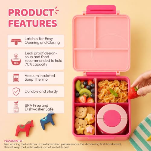 Bento Lunch Box for Girls with 8oz Soup Thermo & Lunch Bag