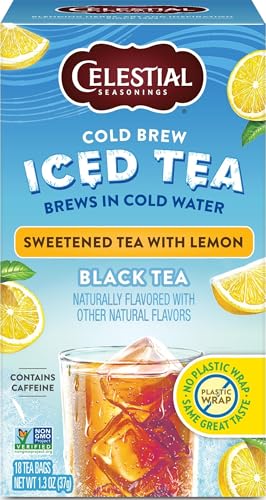 Cold Brew Sweetened Tea with Lemon Iced Tea 18 Tea Bags (18 Count)