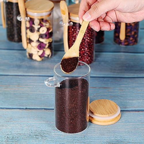 Glass Jar with Bamboo Lid and Spoon (3 Count)