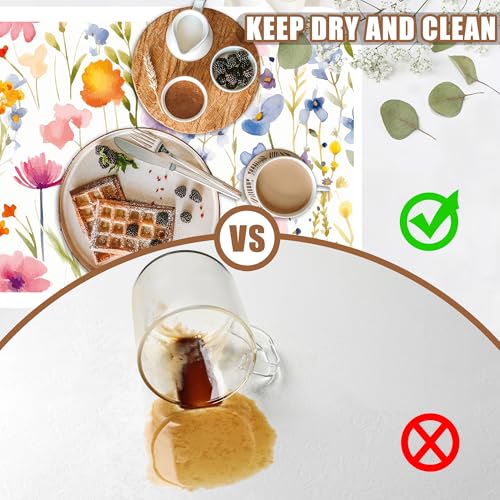 Watercolor Floral Meadow Coffee Mat Absorbent Dish Drying Mat for Kitchen Counter Hide Stain Rubber Backed Coffee Bar Accessories Fit Under Espresso Machine
