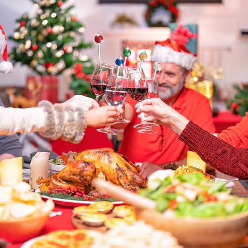 36 Pcs Christmas Glitter Ball Drink Stirrers