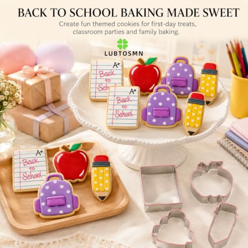 4 Piece Back to School Cookie Cutters Set