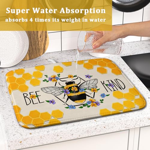 Bee Kind Dish Drying Mat