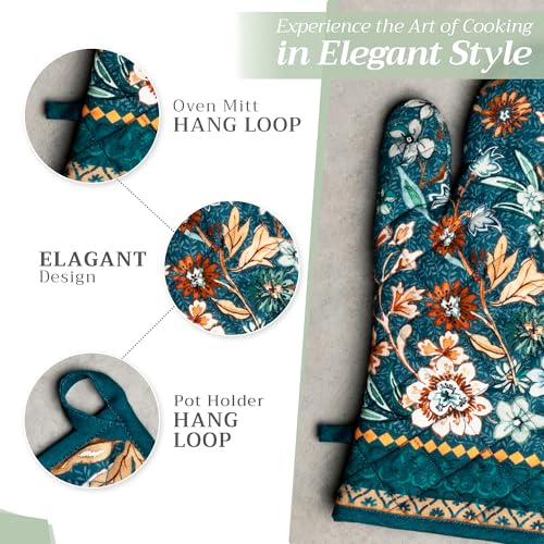 100% Cotton Oven Mitt & Pot Holder Set (2 Count)