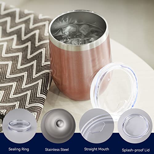 Stainless Steel Wine Tumbler Bulk with Lid (12 Count)