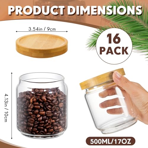 16 Pack Glass Containers Canister Set