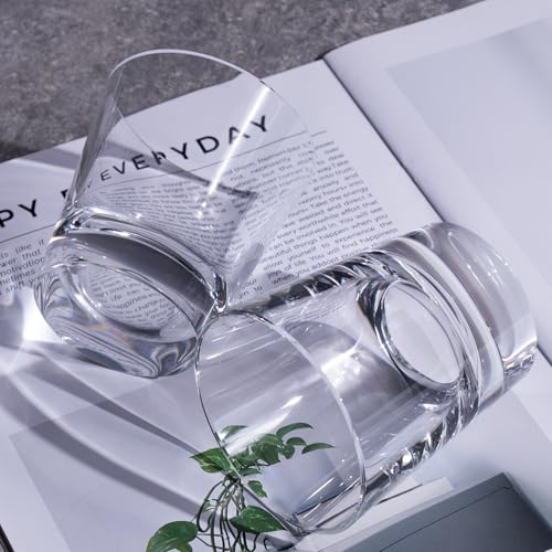 Crystal Whiskey Glasses Set of 2 Hand Blown Old Fashioned Glasses (2 Count)