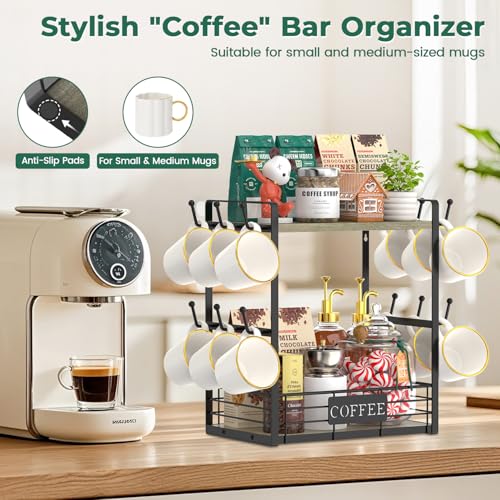 Coffee Mug Cup Holder Tree Bar Station Organizer
