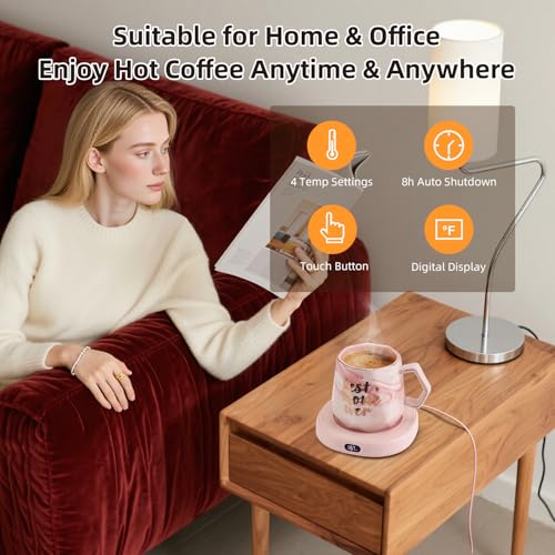 Coffee Mug Warmer Best MOM Ever Mug Heated Cup Set Women Mother Day for Mom