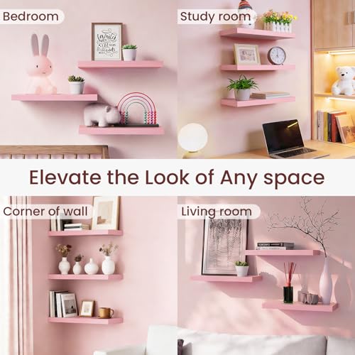 Pink Floating Shelves 15.7in