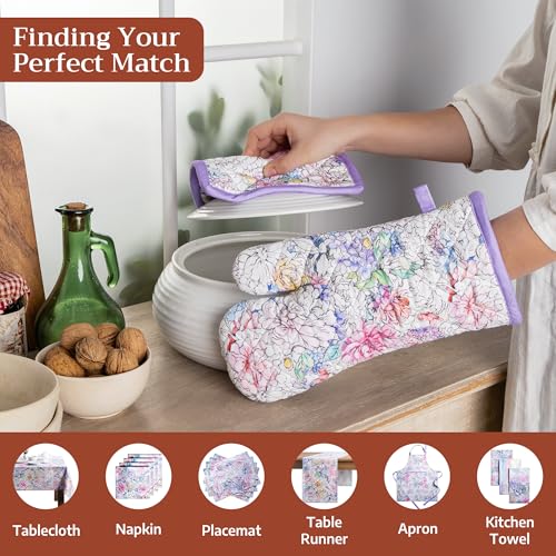 100% Cotton Oven Mitt & Pot Holder Set