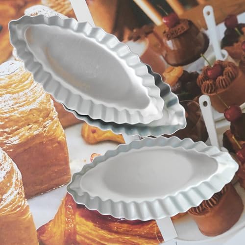Aluminum Boat Tart Pan Fluted Oval Baking Mold (10 Count)